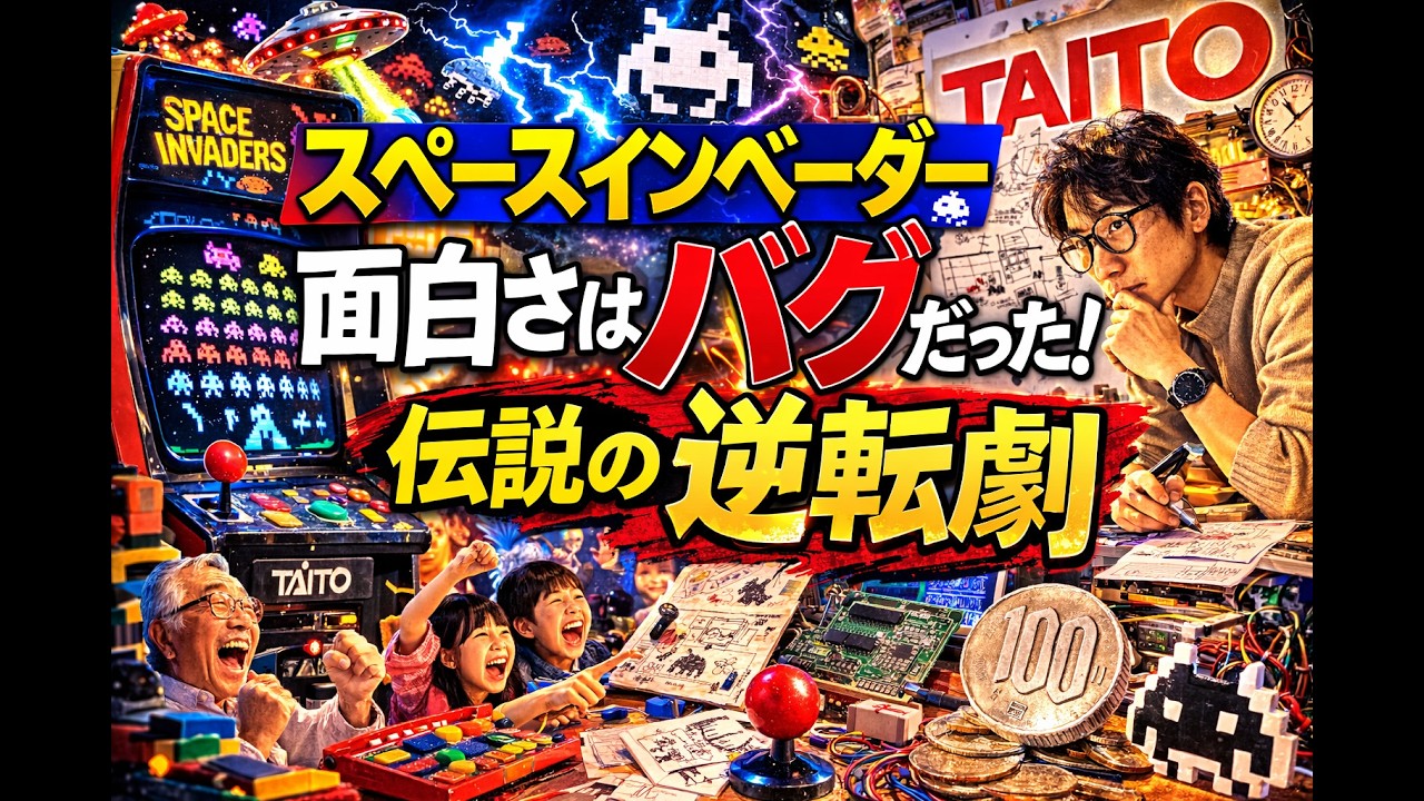 【禁断の裏技】タイトー「スペースインベーダー」の面白さは“バグ”だった。知らないと損する伝説の逆転劇。Space Invaders' Bug Logic.