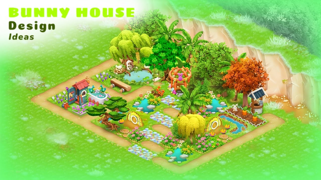 Hay Day Bunny house farm design ideas 