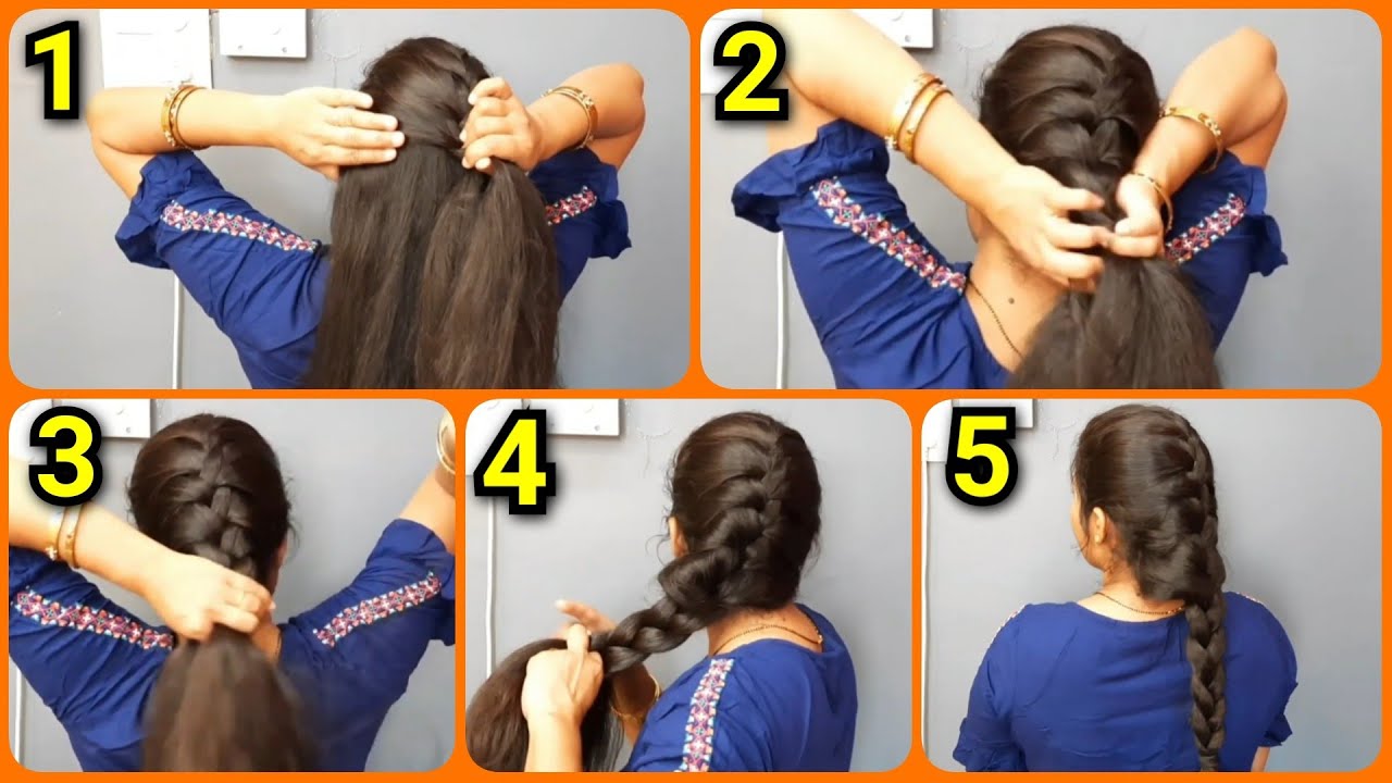 खजूर चोटी बनाने की 4 अलग-अलग आसान ट्रिक Khajuri Choti Hairstyles Fishtail  Braid Hairstyles - YouTube