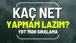 Ydtde 7500 Sıralama İçin Kaç Net Yapmam Lazım?