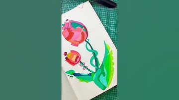 Abstract Flower Painting in Sketchbook | Acrylic Art Process | Satisfying Painting Video #art