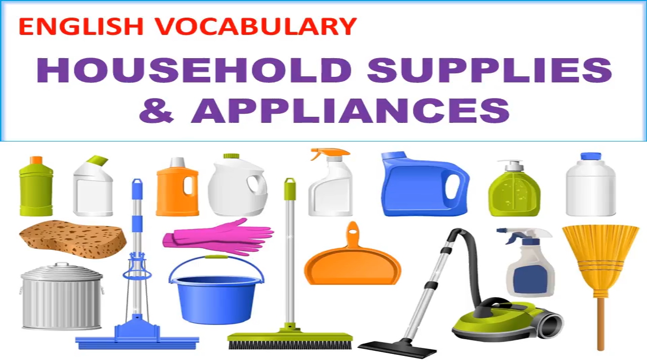 Household Supplies Appliances Vocabulary With Pictures Pronunciations And Definitions Lesson 11 Youtube