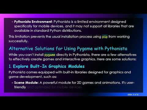 How to Install pygame in Pythonista Apps