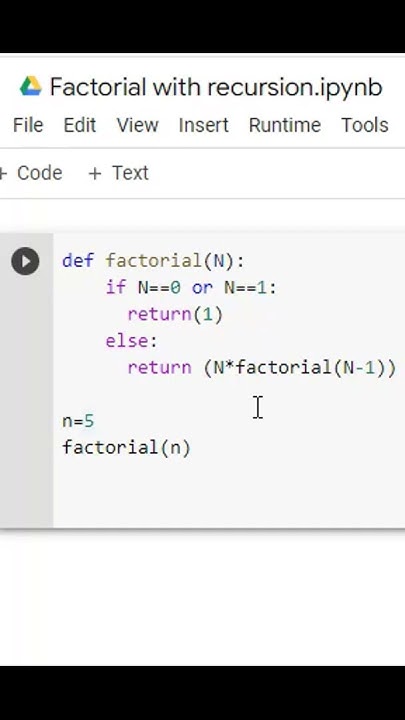 Find the Factorial of the given number with Recursion in Python #shorts ...