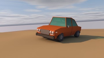 low poly car animation made in Cinema 4D