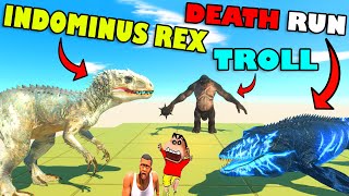 SHINCHAN MONSTER DEATH RUN vs INDOMINUS REX and TROLL CHOP in ANIMAL REVOLT BATTLE SIMULATOR Hindi