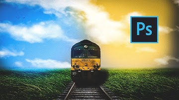 Train On The Railway - Adobe Photoshop CC 2018 Video Tutorial Photo Manipulation Tutorial Processing