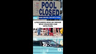 Lifeguards rescue driver who crashed car into pool in Connecticut
