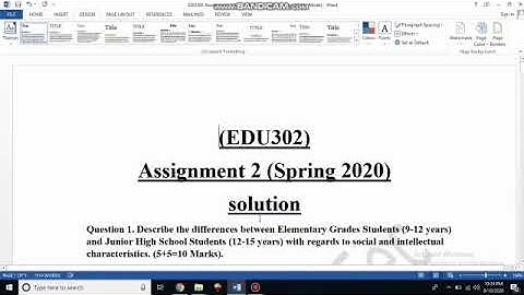 EDU 302 Assignment No.2 Solution Spring2020 |||EDU 302 |||Assignment Solution|||spring 2020 |||VU