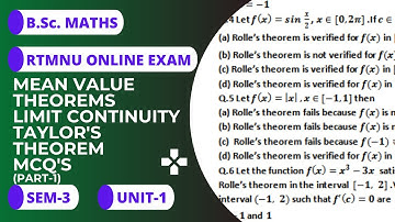 Mean value theorems, limits, continuity,Taylor