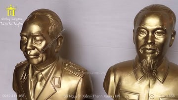 Đúc cặp tượng Bác Hồ - Bác Giáp bằng đồng vàng