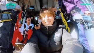 BTS are adventurous! trying out Nevis Swing