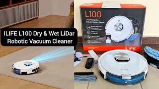 ILIFE L100 Dry & Wet LiDar Robotic Vacuum Cleaner with Laser Navigation || Ideal For Home Cleaning