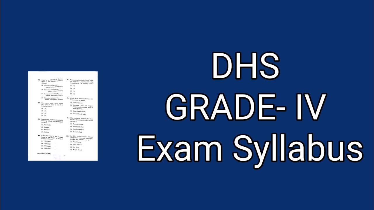 DHS GRADE-IV Examination Syllabus