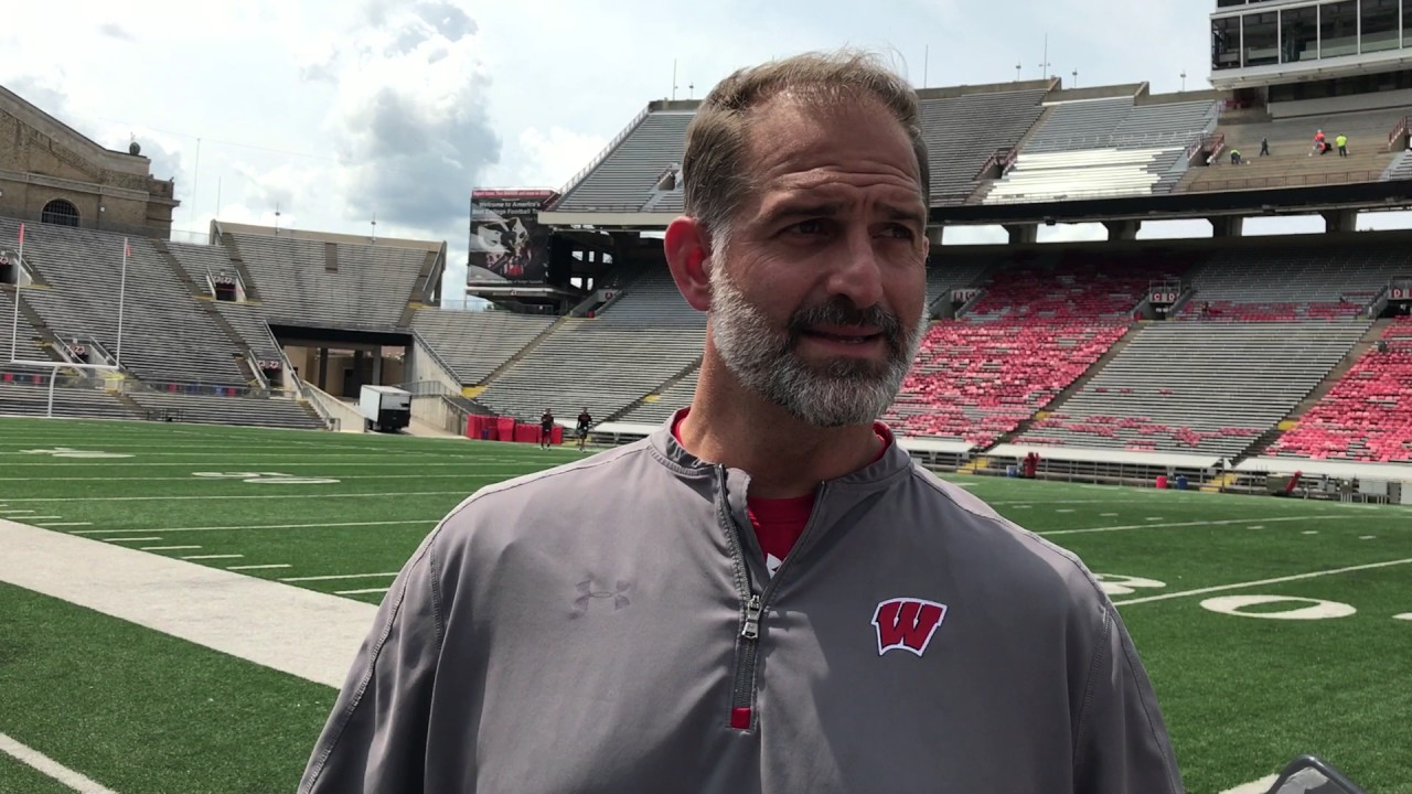 Wisconsin OC Joe Rudolph on offensive line, Alex Hornibrook YouTube