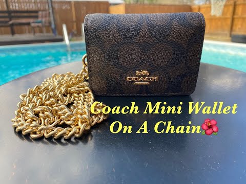 COACH Mini Wallet On A Chain In Signature Canvas