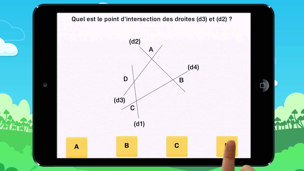 Vidéo 10 Parmi plusieurs droites, trouve le point d'intersection de ...