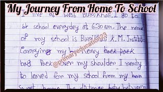 Class 5 English Essay My Journey From Home To School Page 52 Activity 8 @primaryeducation23