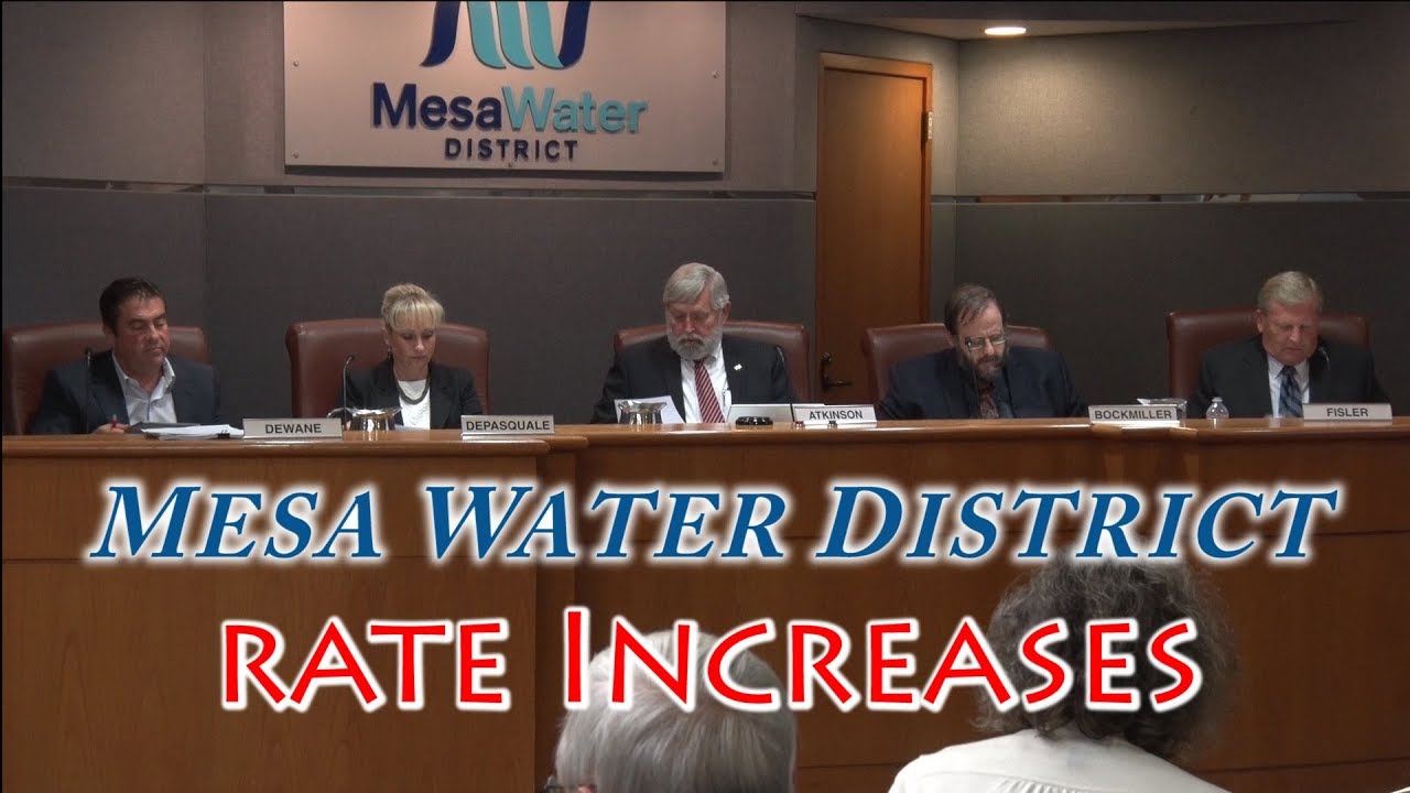 Mesa Water District Board of Directors Meeting Rate Increases YouTube