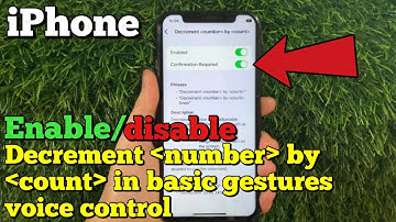 How to enable or disable decrement number by count in basic gestures voice control on iPhone X