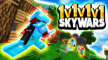 YouTubers vs. HACKERS! (Minecraft Skywars 1v1v1v1)
