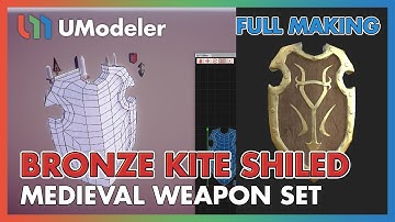 3D Modeling in Unity - Full Making Video of Modeling & Unwrapping a Bronze Kite Shield