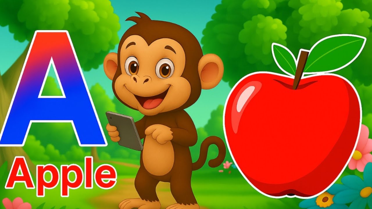 A for apple B for ball | Phonics song | Abcd Rhymes | Nursery Rhymes ...