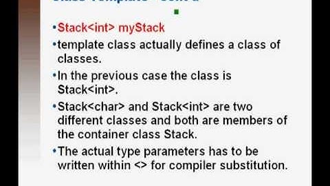 Class Templates in C++