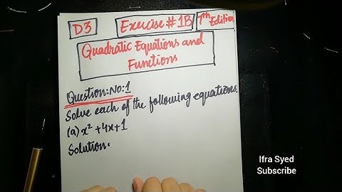 Mathematics Book 3 (D3) |  7th Edition | Exercise # 1 B | Q # 1 | Ifra Syed | in Urdu\Hindi