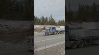 Truck Spotting - International Eagle Pulling a 4 Axle Flat Bed Trailer shorts  truckspotter