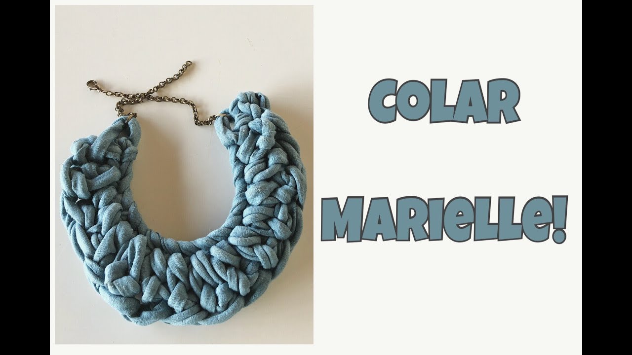 COLAR MARIELLE! Bijuteria feita em crochê com fio de malha!