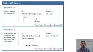 Geometry 2-6 Proving Angles Congruent: Video 4 - Congruent Complements Theorem & Theorems 2-4 & 2-5