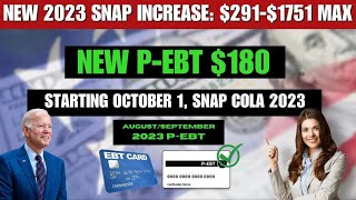 New 2023 Snap Increase $291- $1751 Max Benefits! Starting October 1 Snap Cola 2023