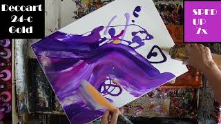 #9860 Smashing-Smear & Swipe Purple Indulgence Fluid Acrylics Contemporary Art 10.21.24
