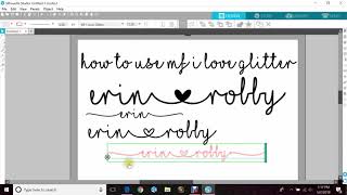 How To Use The Font: MF I Love Glitter
