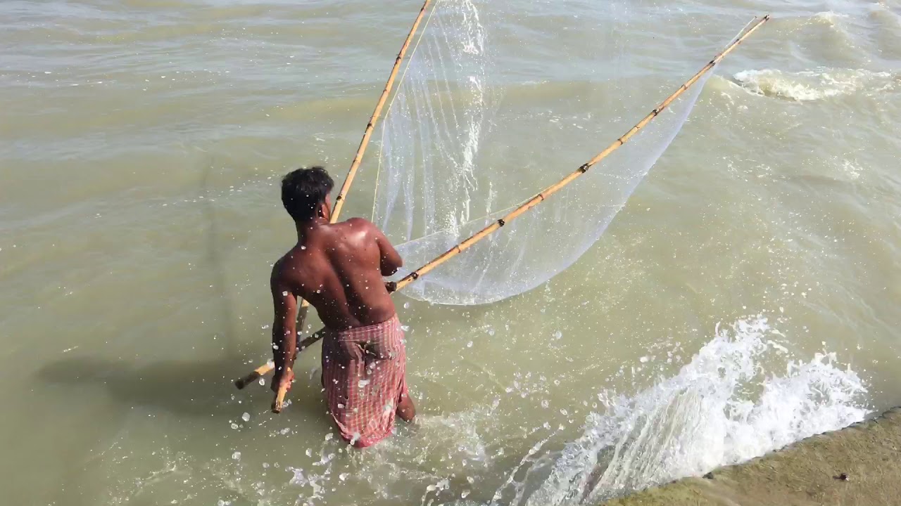Lift net Fishing style in West Bengal