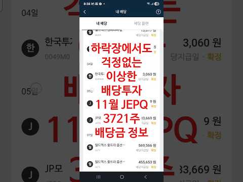11월 JEPQ 3721주 배당금 정보 #배당투자 #jepq #배당금 #배당etf #제피큐