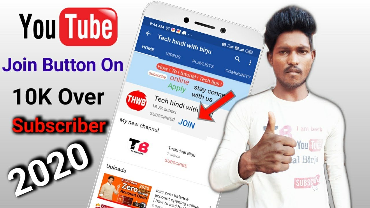 Join membership on YouTube YouTube join button on 10k subscriber over youtube join button