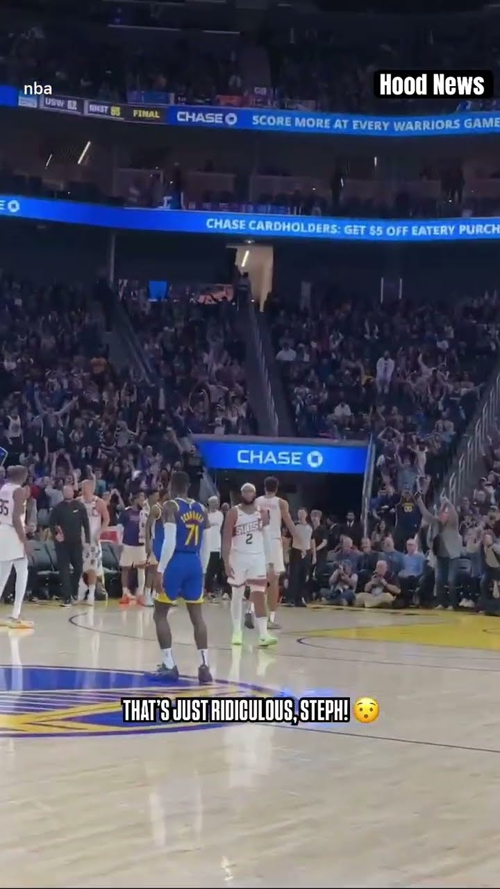 That’s just ridiculous #hoodnews #stephencurry #warrirors #suns #trickshots #ballislife #how #omg