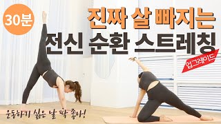 운동없이 살 빼는 가장 쉬운 방법 - 다이어트 전신 스트레칭🧘🏻‍♀️ (하체비만, 상체비만, 골반교정, 종아리에 좋은 디톡스 전신 순환 운동 홈트 루틴)