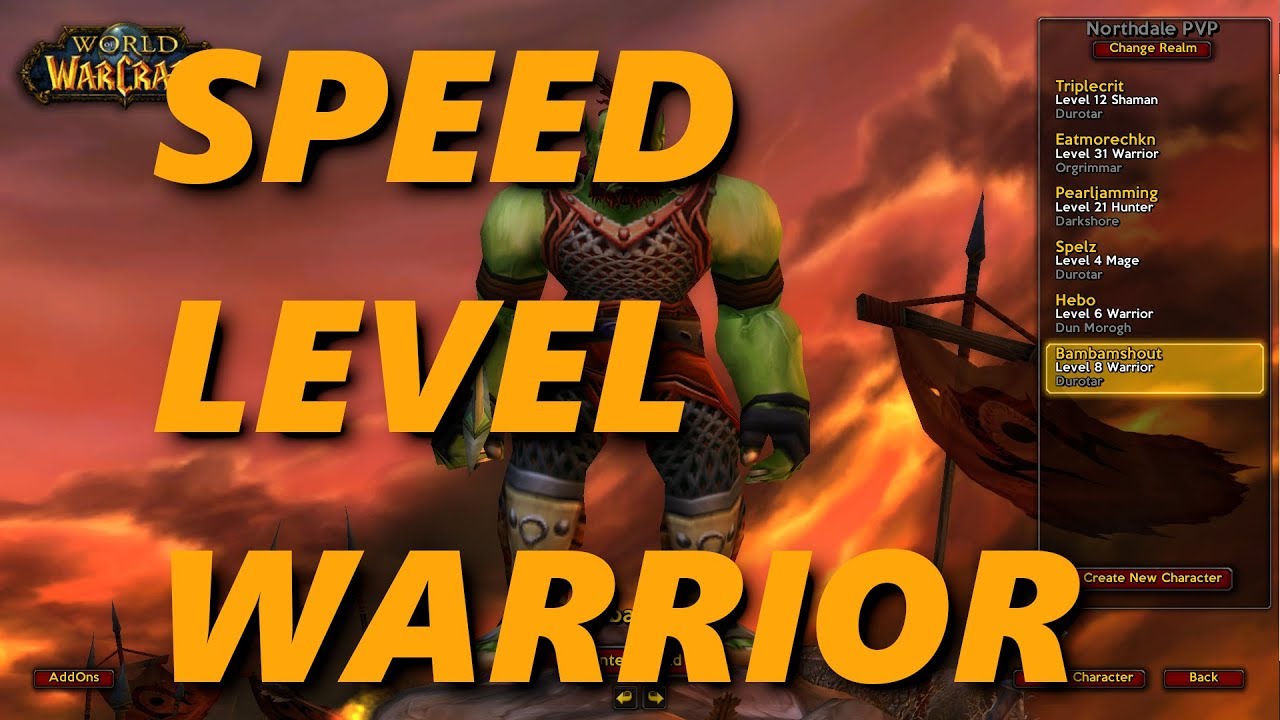 Classic WoW Warrior Speed Leveling 1-8