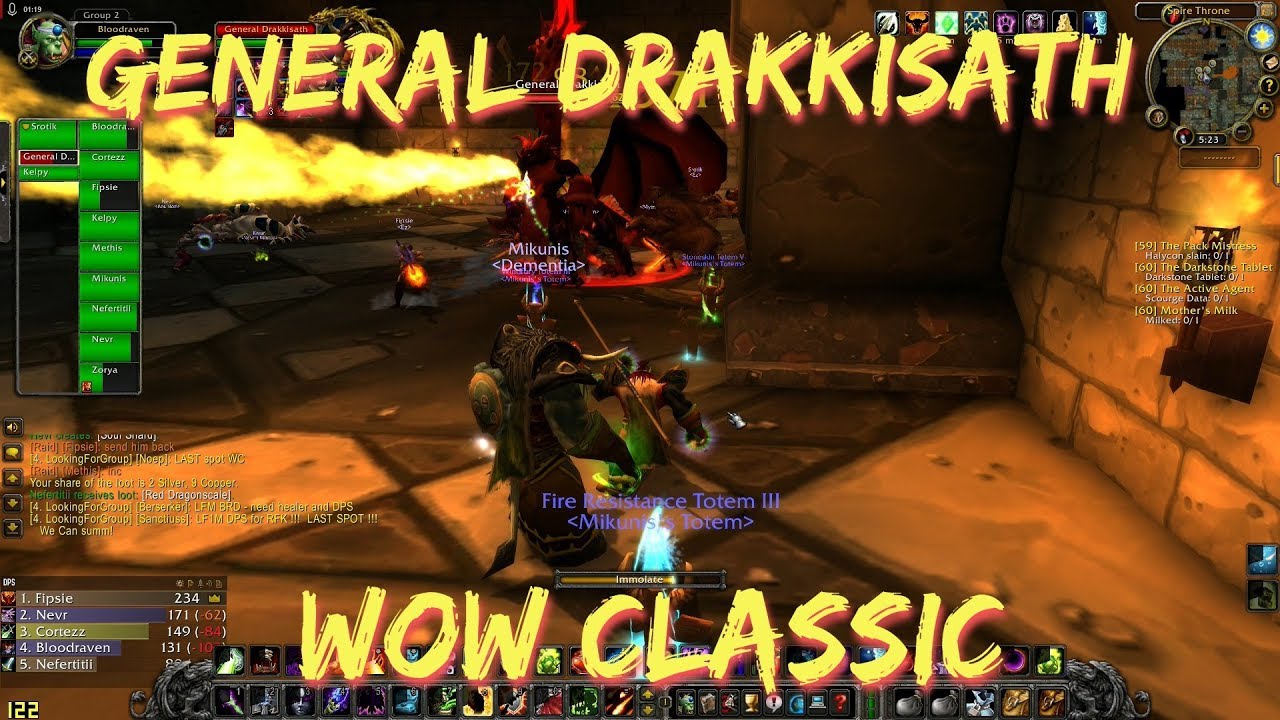 WoW Classic/General Drakkisath UBRS last boss/Blood of the Black Dragon  Champion/Onyxia Attunement - YouTube