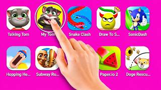 Talking Tom, My Tom 🙀, Snake Clash, SonicDash, Draw To Smash, Hopping Heads, Subway Runner screenshot 1