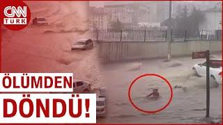 Ankara'da Sele Kapılan Çocuk Böyle Ölümden Döndü! O Anlar Kamerada!