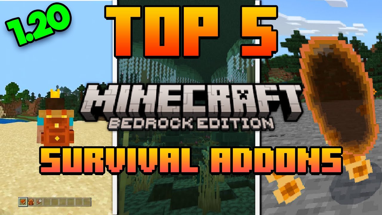 TOP 5 BEST SURVIVAL ADDONS FOR MCPE 1.21! - YouTube