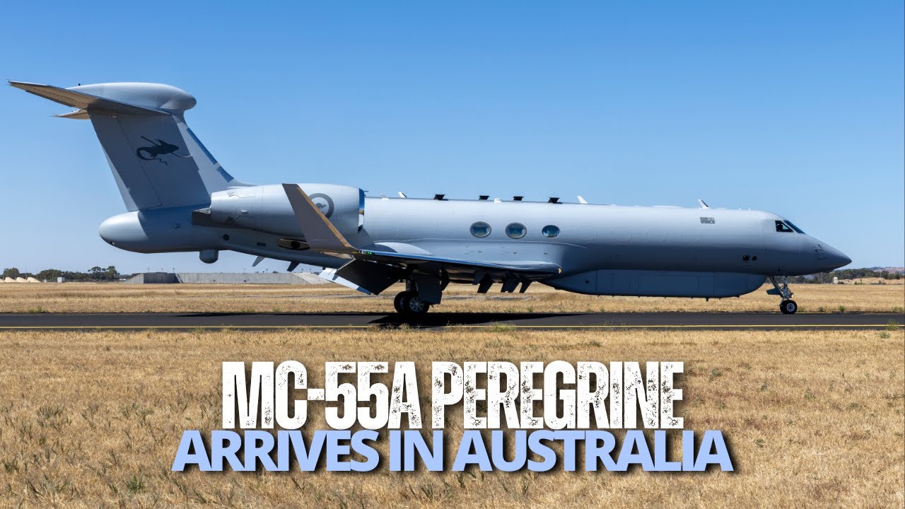 ADF | The first MC-55A Peregrine arrives in Australia - YouTube