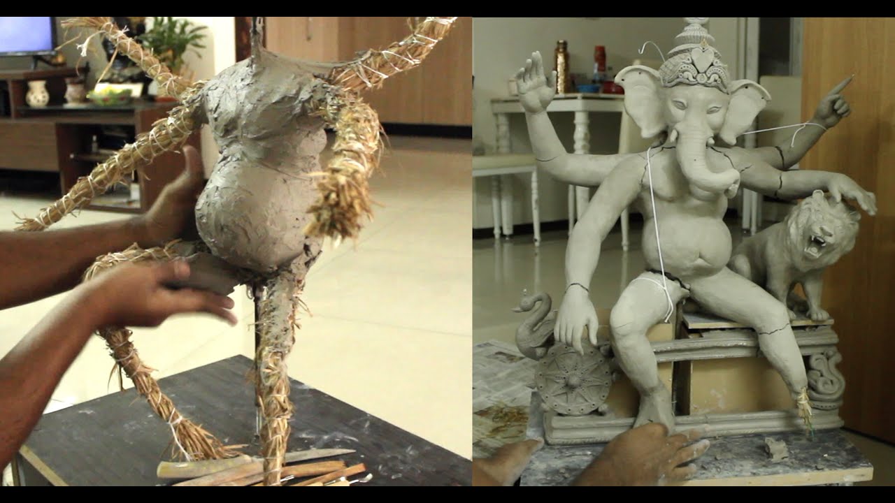 Mitti Ke Ganesha || Making eco friendly Ganesha at home || घरपे गणेशजी की मूर्ति कैसे बनाये  -Part 1