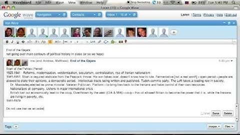 Google Wave Collaborative Note Taking Excercise