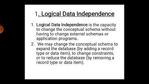 One of the advantages of a database approach is program-data independence this means that it is