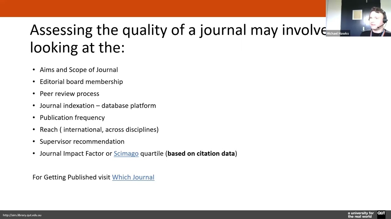 Getting Published, Publication Metrics: IFN001 AIRS - Module 10 and 11